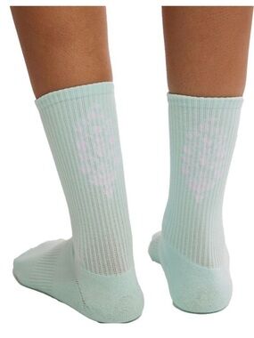 FP Movement by Free People Last Lap Mint Crew Socks with FP Logo in White